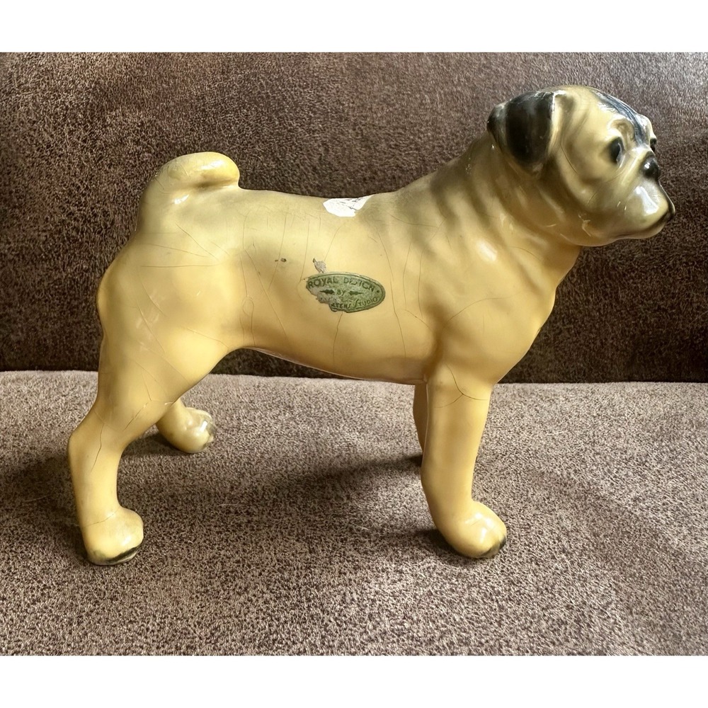 Antique Royal Design By Mortens Studio Ceramic Pug Dog Figurine Collectible